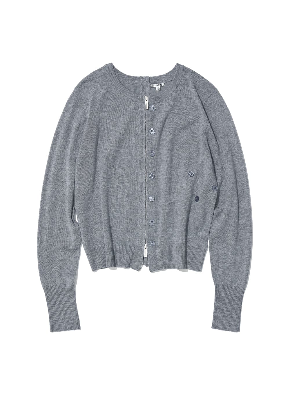 2WAY ASYMMETRIC KNIT CARDIGAN_MELANGE