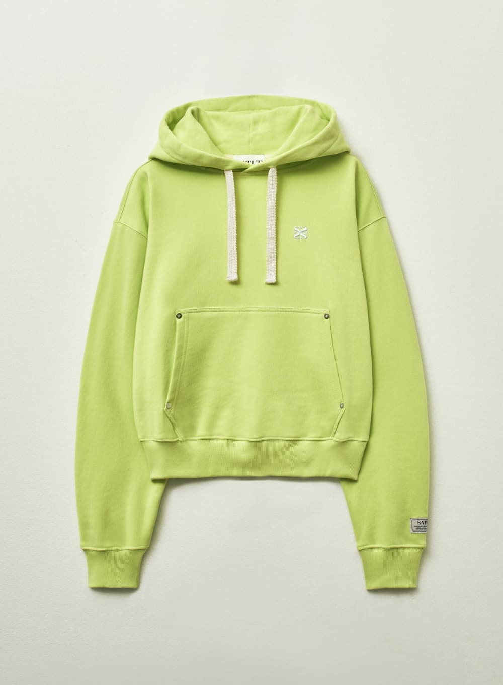 (W) Loren Small Logo Rivet Hoodie - Neon Yellow