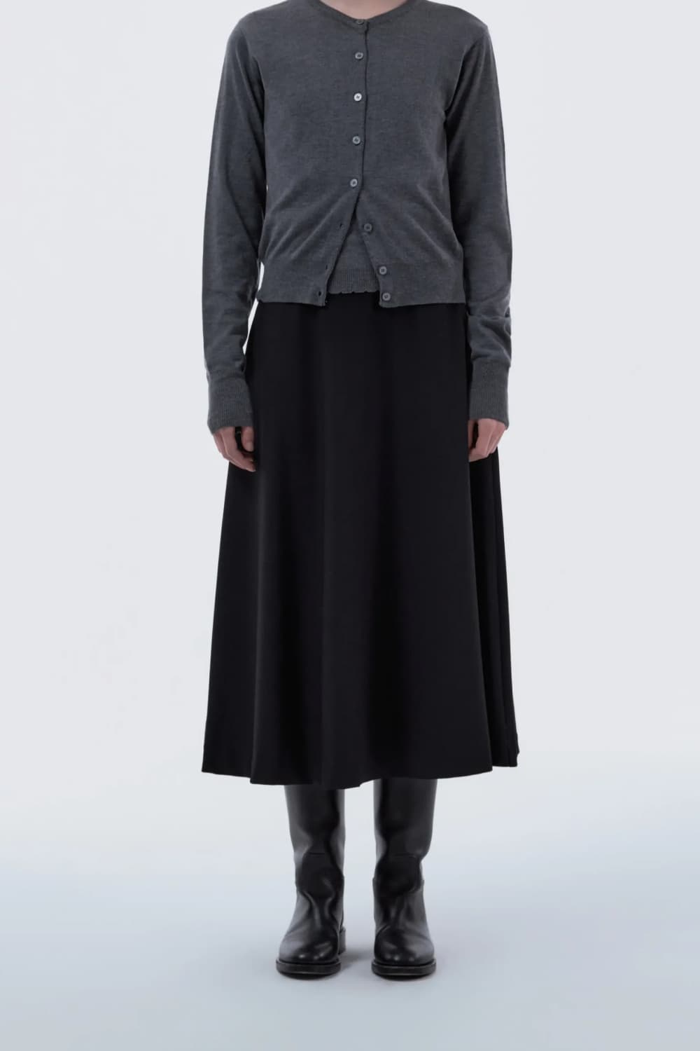 Long Flare Suit Skirt - Dark Navy