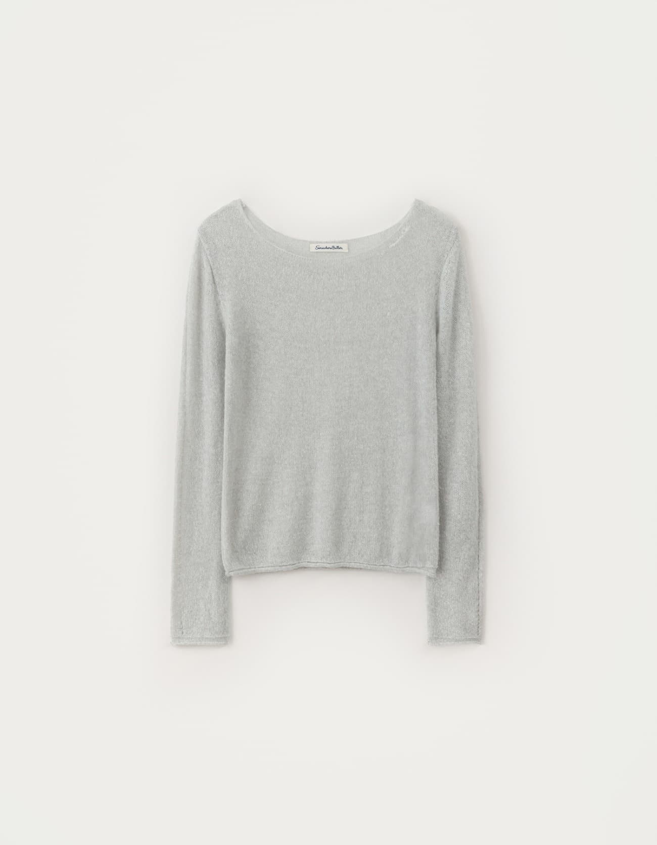 Jenti Punching Mohair Knit - Light Grey