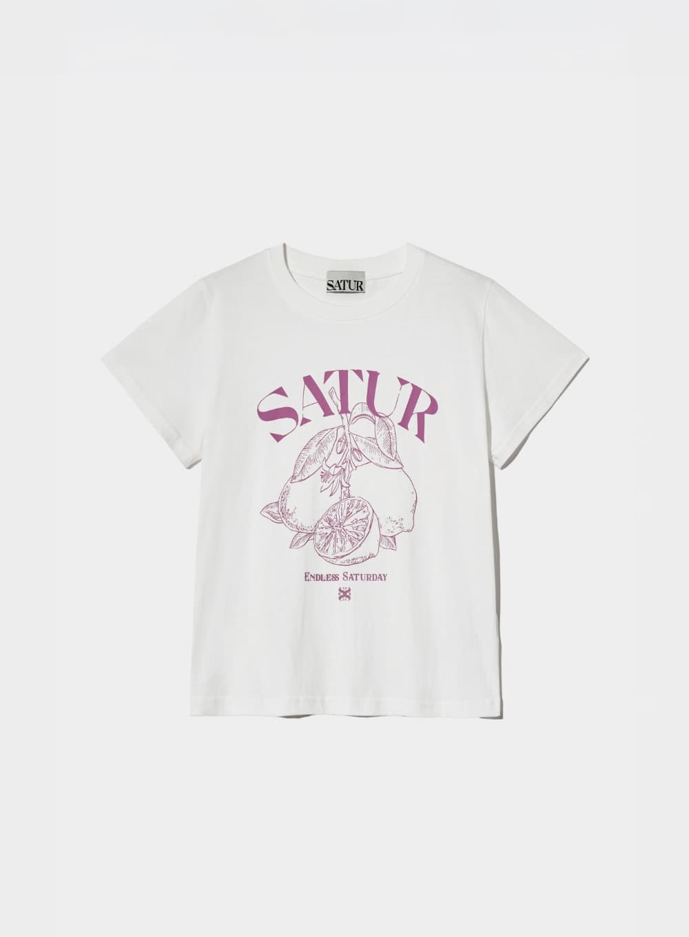 (W) Capri Citron Drawing Summer Graphic T-Shirt - Magenta Purple