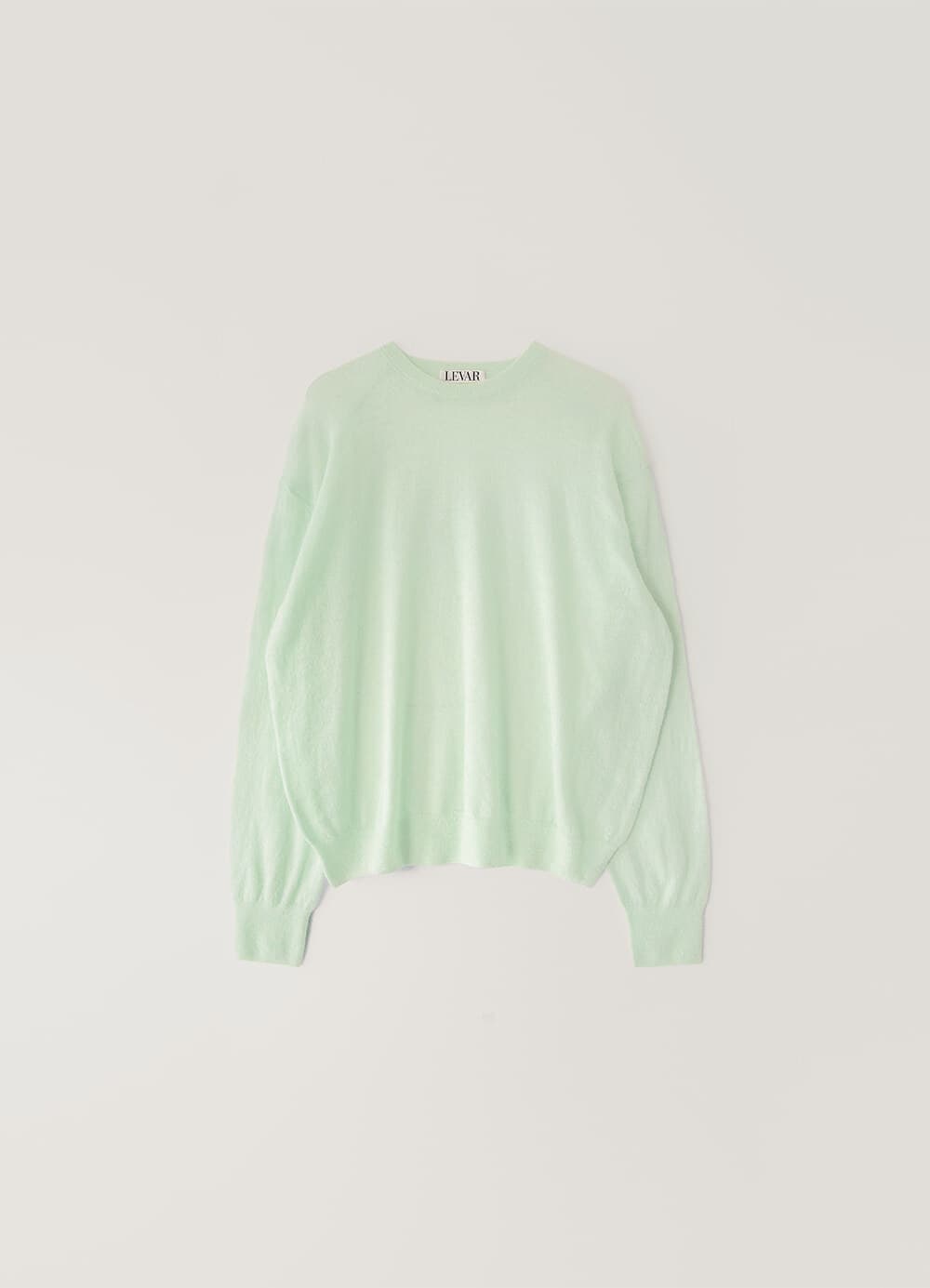 Kid-Mohair Relaxed Round Knit - Soft Mint