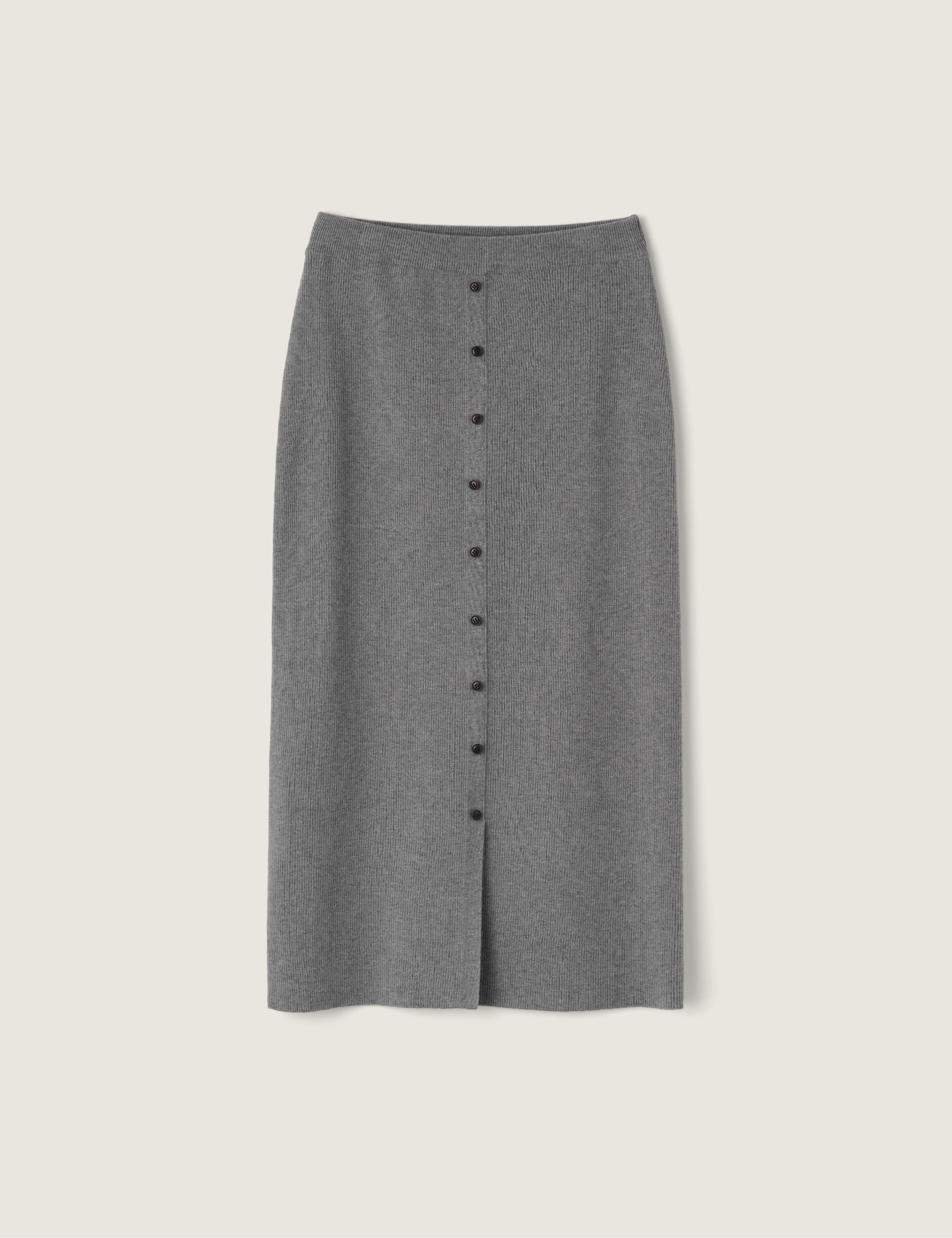 Sojeanne Wool Knit Skirt (Melange Gray)