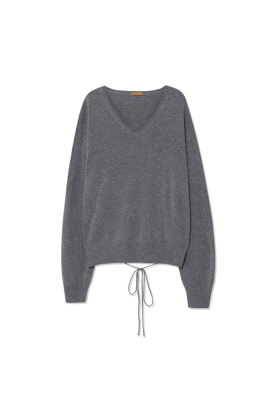 CASHMERE BLEND WHOLEGARMENT V-NECK PULLOVER [CHARCOAL]
