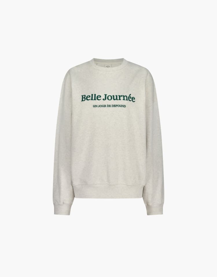 overfit graphic sweatshirt - oatmeal