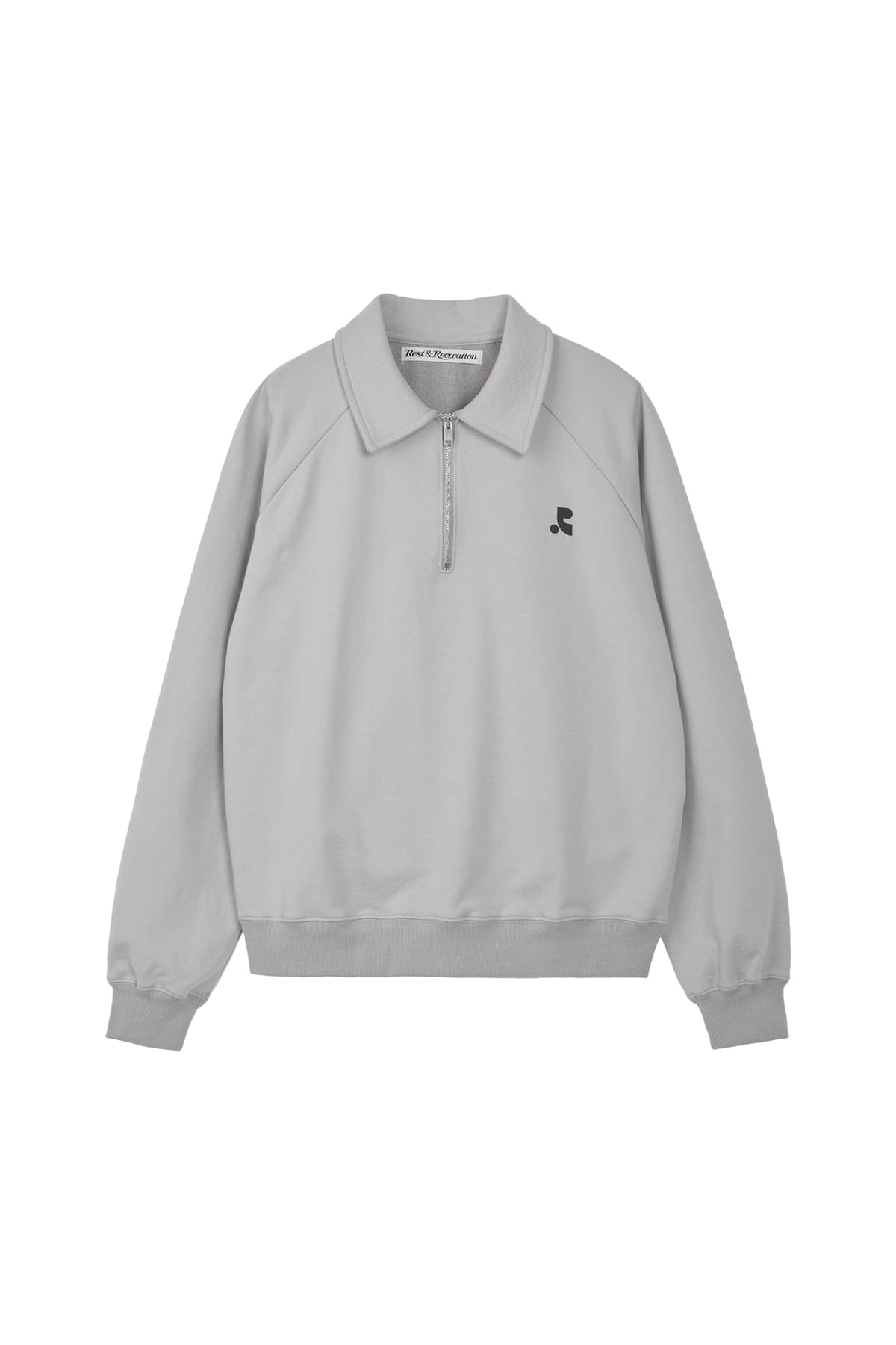 COLLAR RAGLAN SWEATSHIRT - GREY