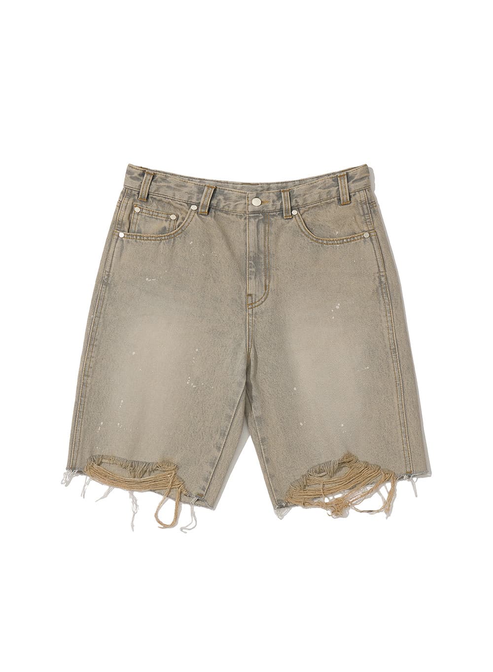 CUT OFF BERMUDA JEANS_BEIGE