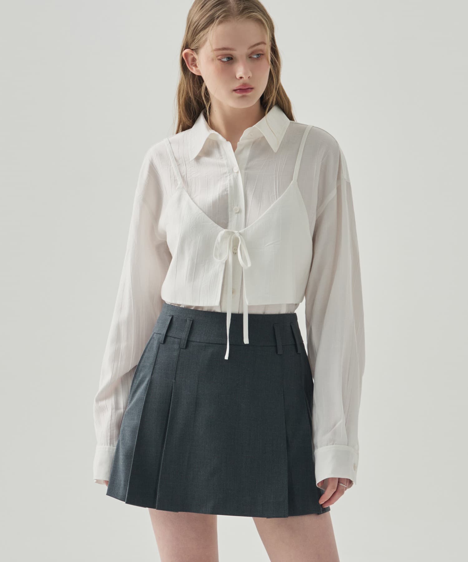 제인 레이어드 뷔스티에 블라우스 [WHITE]