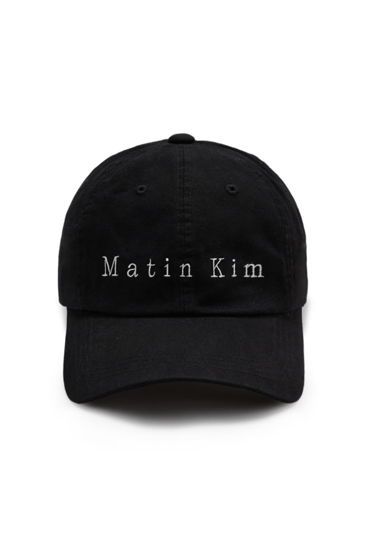 MATIN HERRINGBONE TYPO BALL CAP IN BLACK
