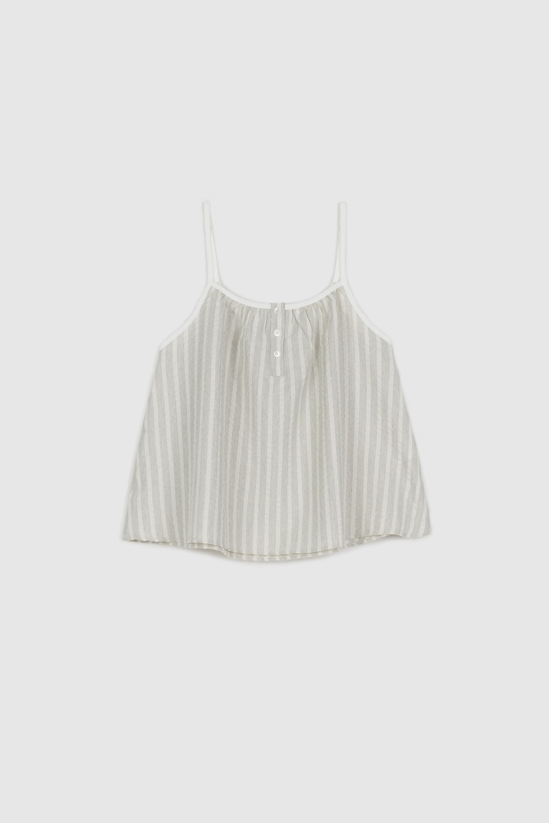 Textured Stripe Button Sleeveless (Stripe)