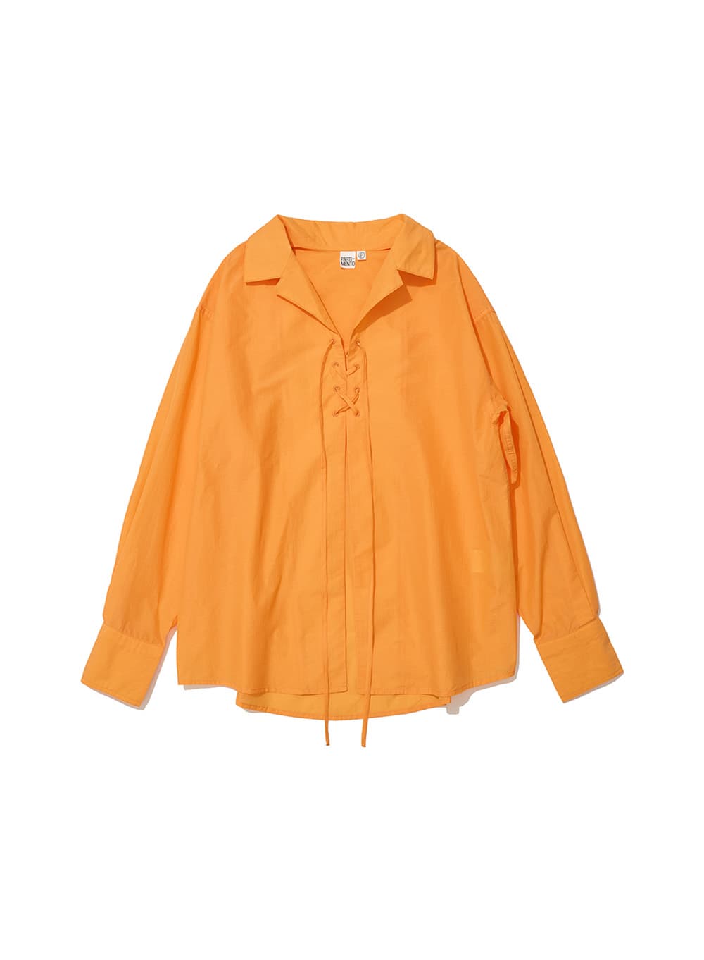 LACE-UP OVER SHIRT_ORANGE
