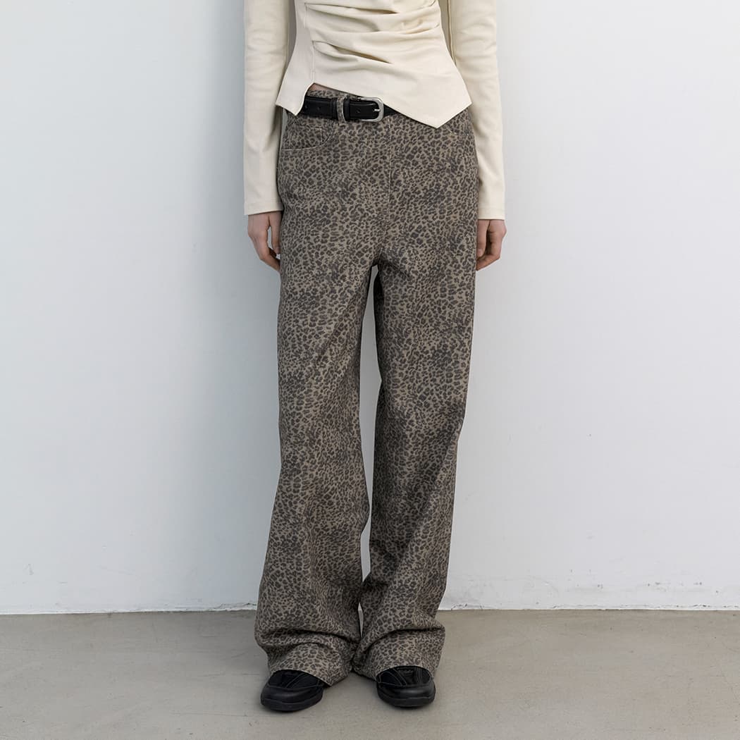 (PT-5795)BILLI LEOPARD WIDE LEG PANTS