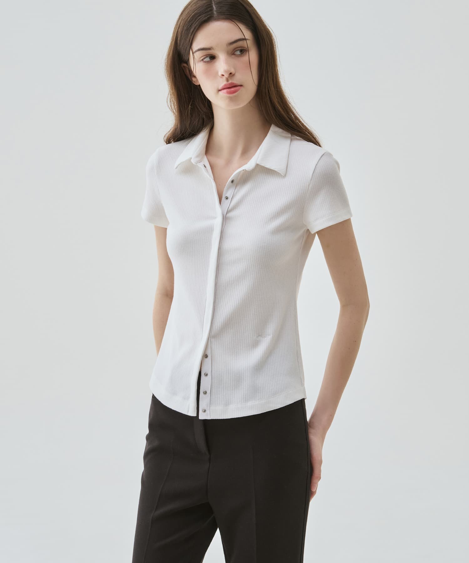 서플 저지 카라 반팔 티셔츠 [WHITE]