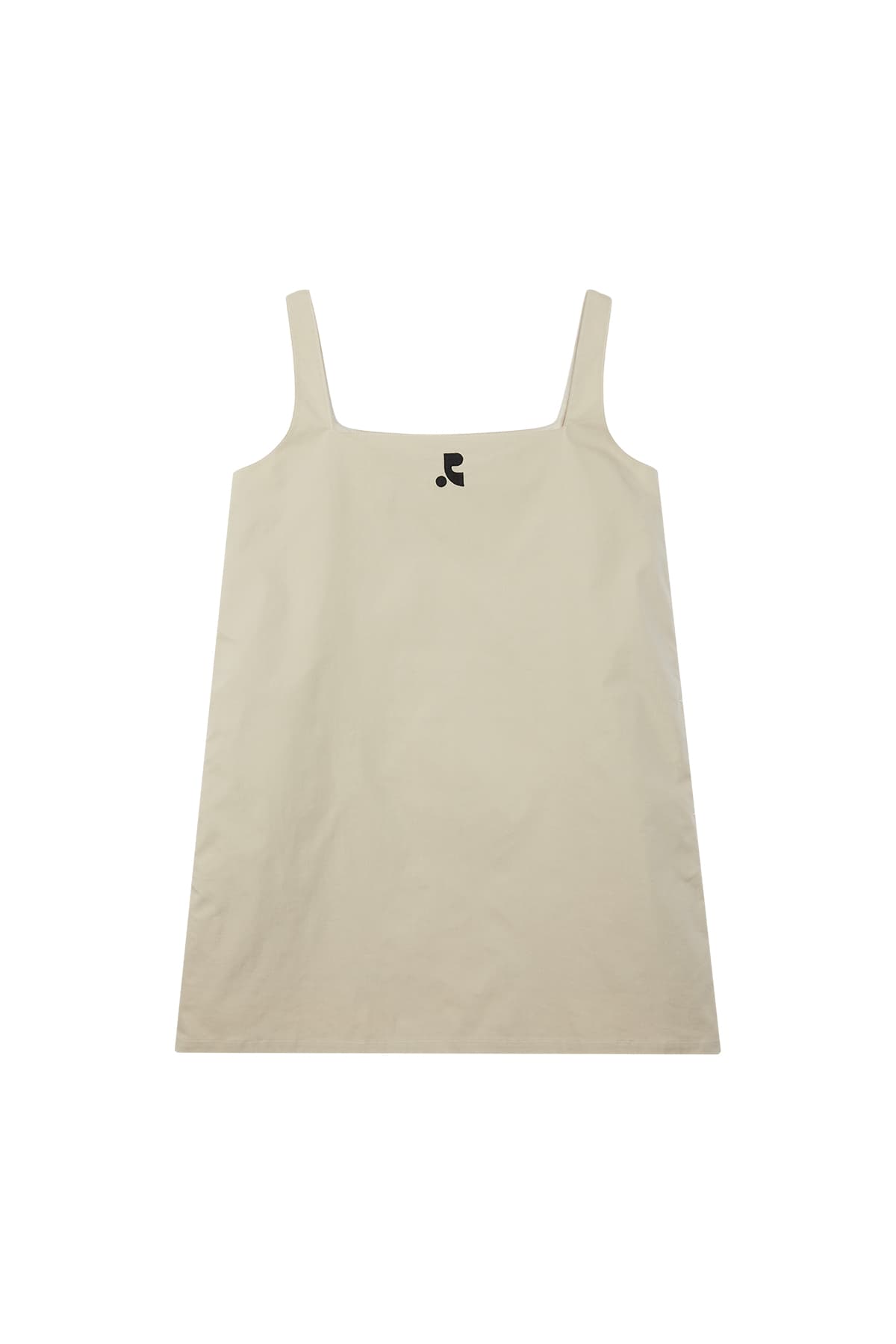 SQUARE NECK MINI DRESS - BEIGE