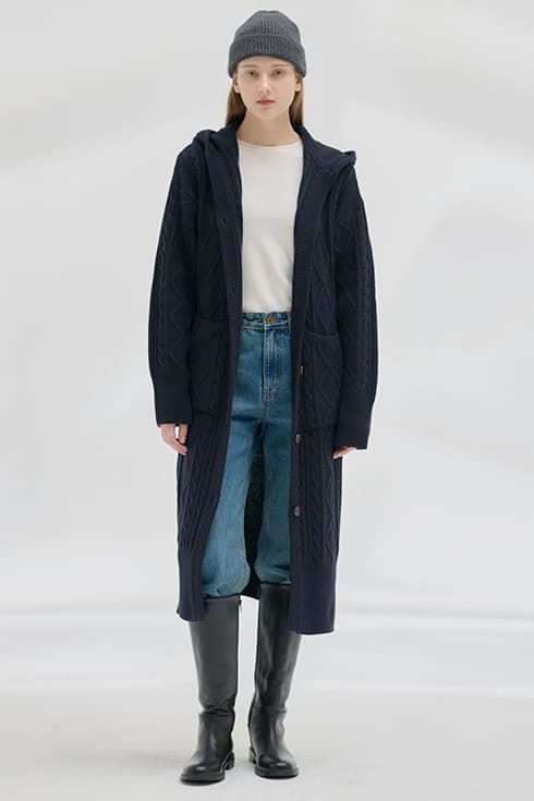 24FN cable knit hoody coat [NA]