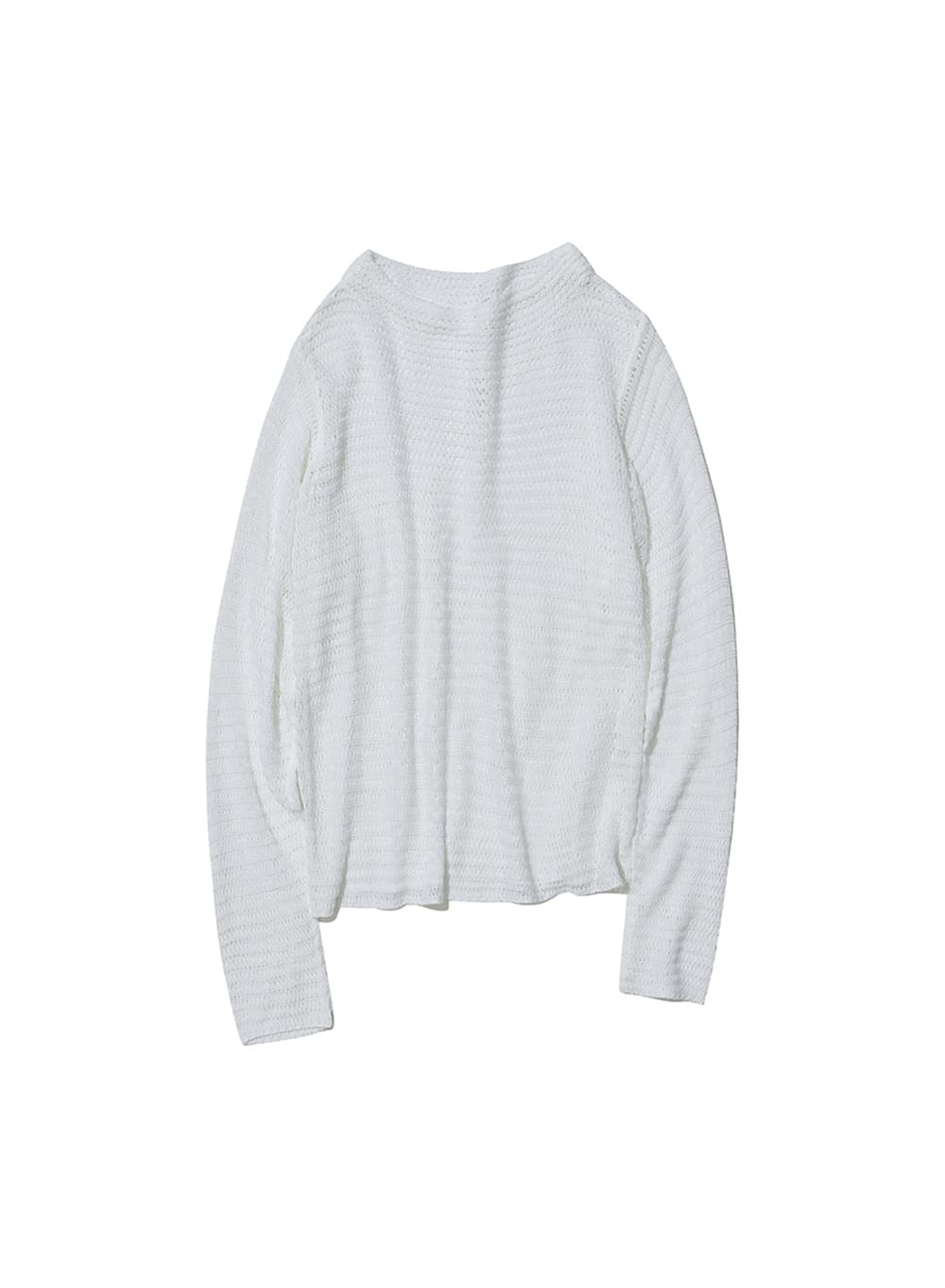 SHEER BOAT NECK KNIT TOP_WHITE