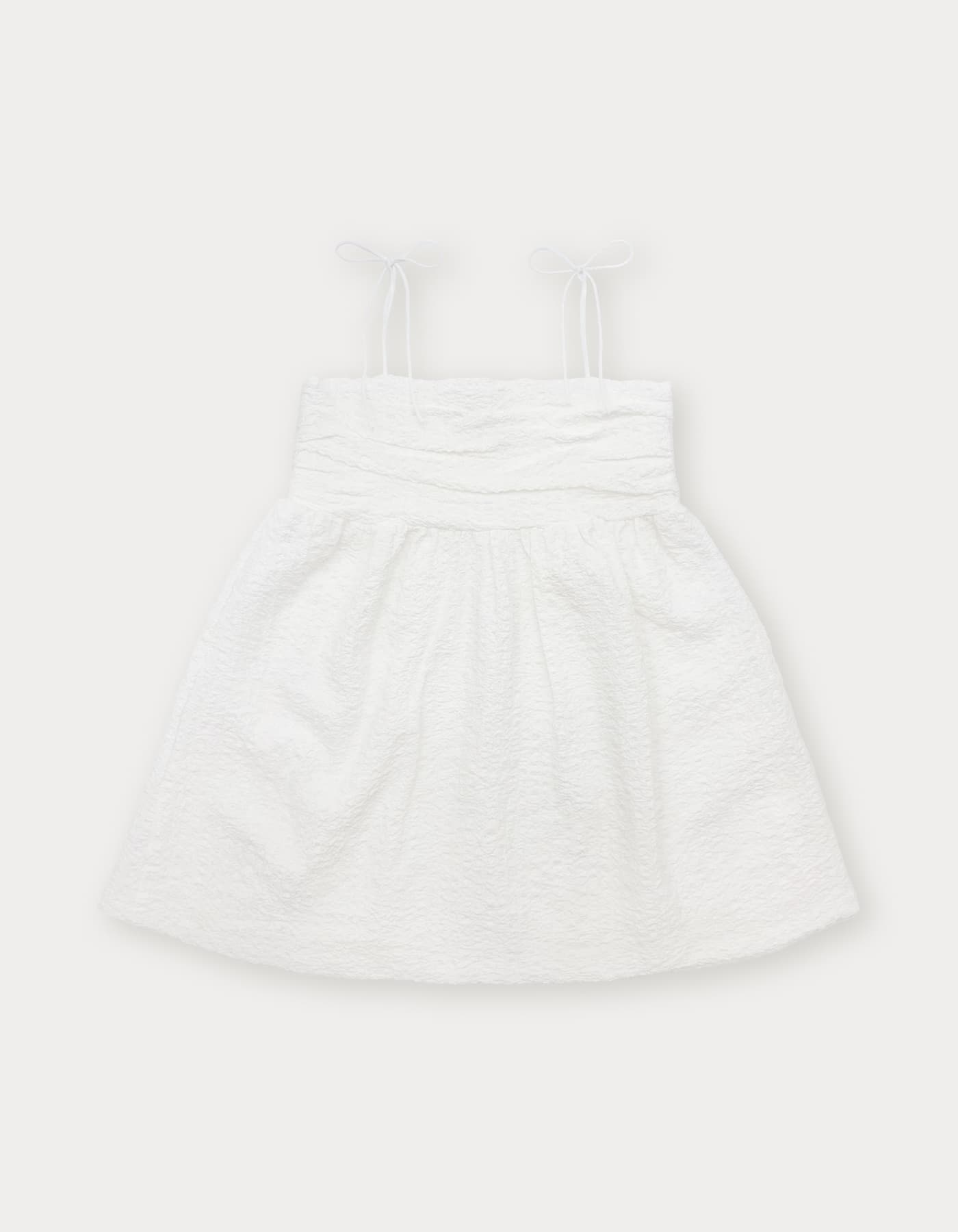 Rony Shirring Mini Dress - Ivory