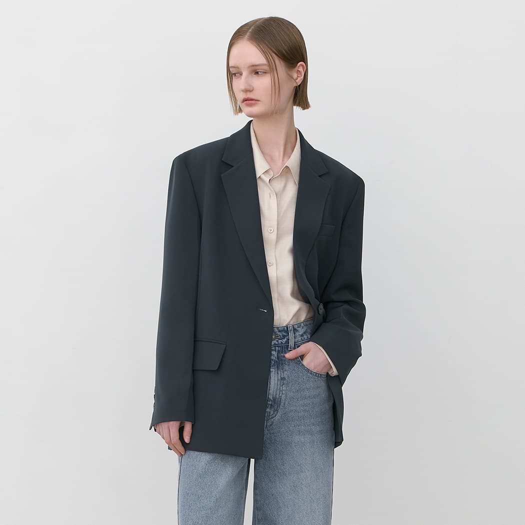 (JK-3015)ESSENTIAL WIDE SET-UP JACKET
