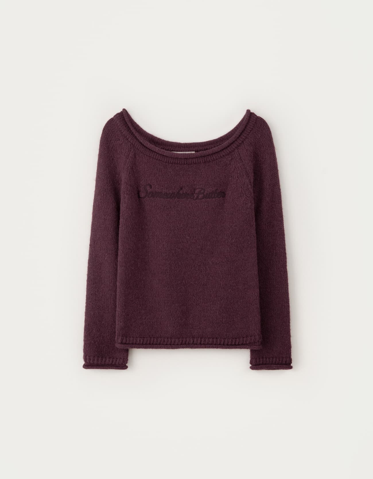 Bold Logo Alpaca Boat Knit - Grape