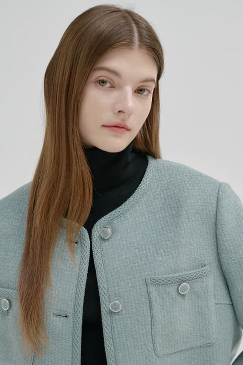 24FN tweed trimming jacket [A/BL]