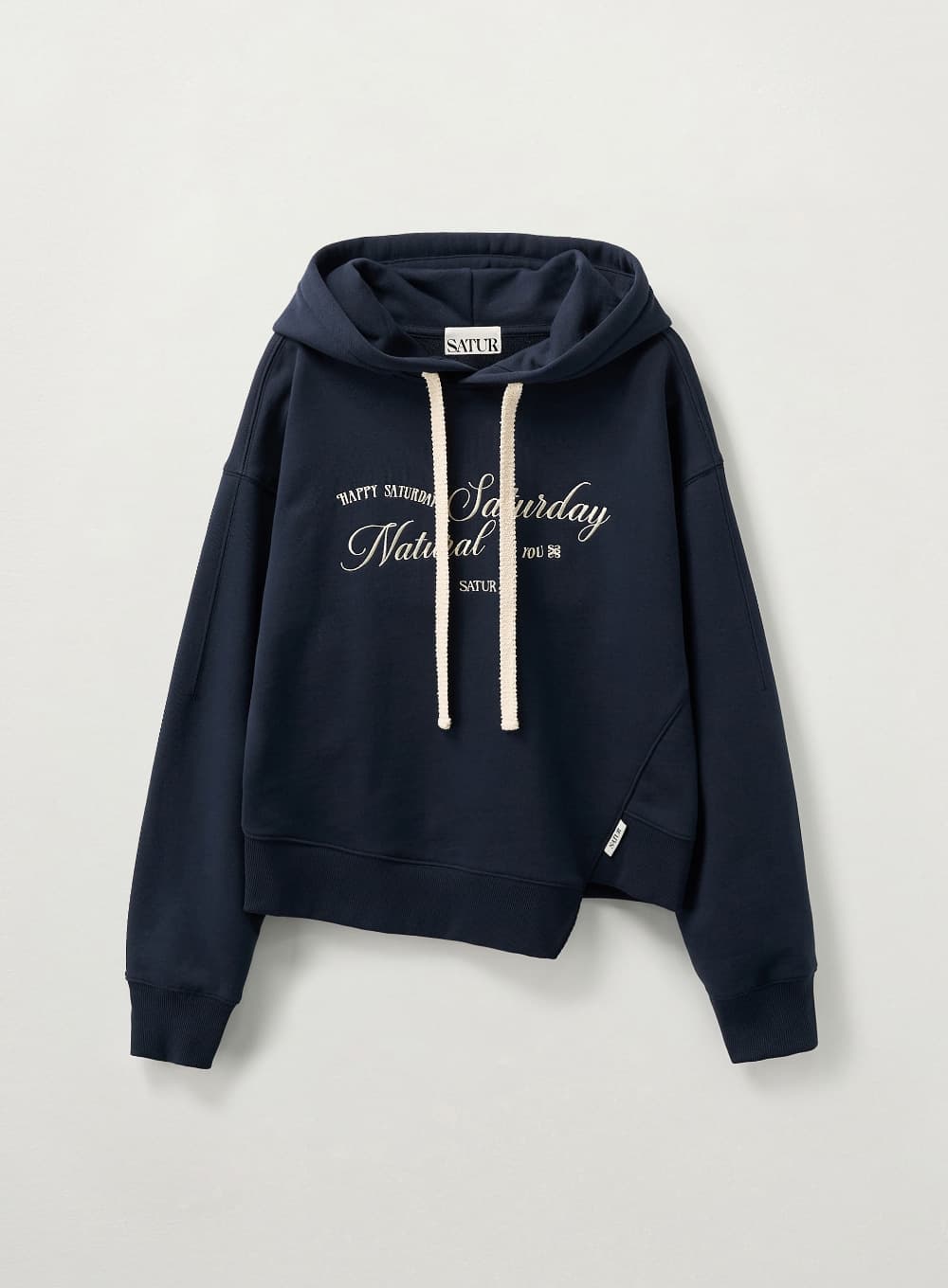 (W) Natural Saturday Crop Hoodie - Navy