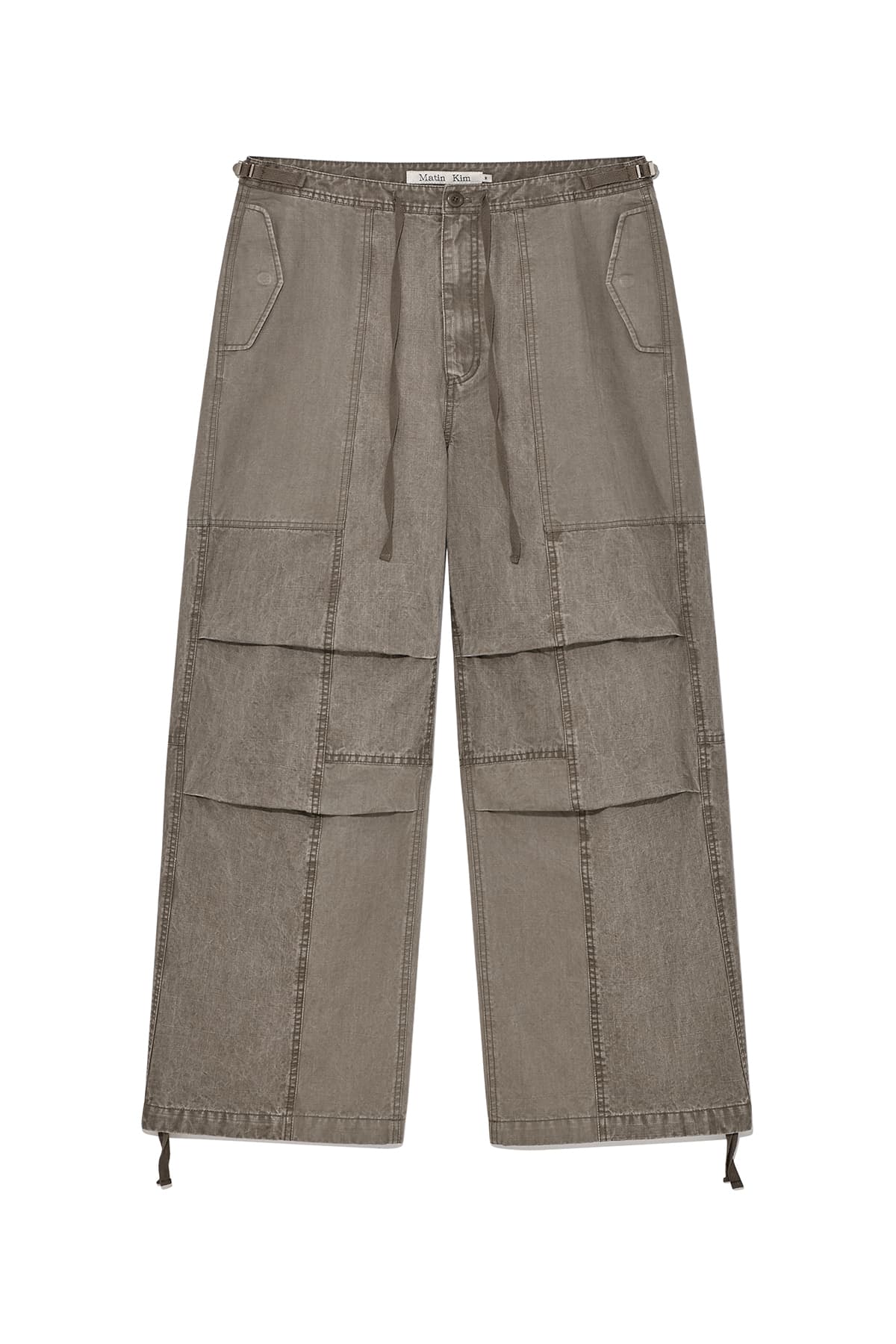 PATCH POINT WASHED COTTON PANTS IN BROWN