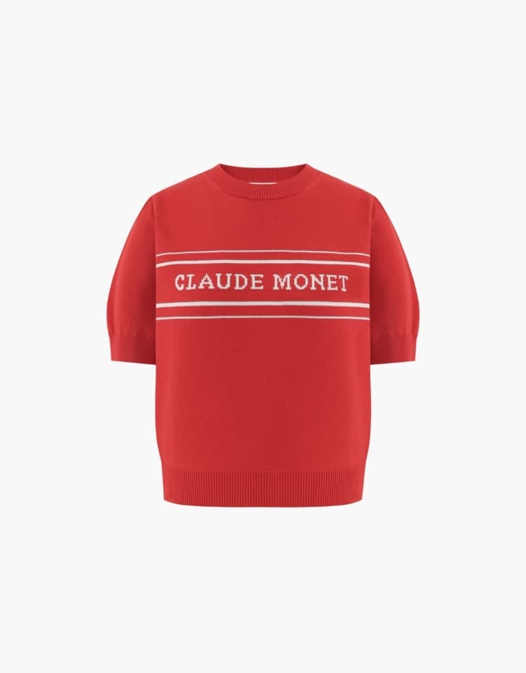 monet jacquard knit - red