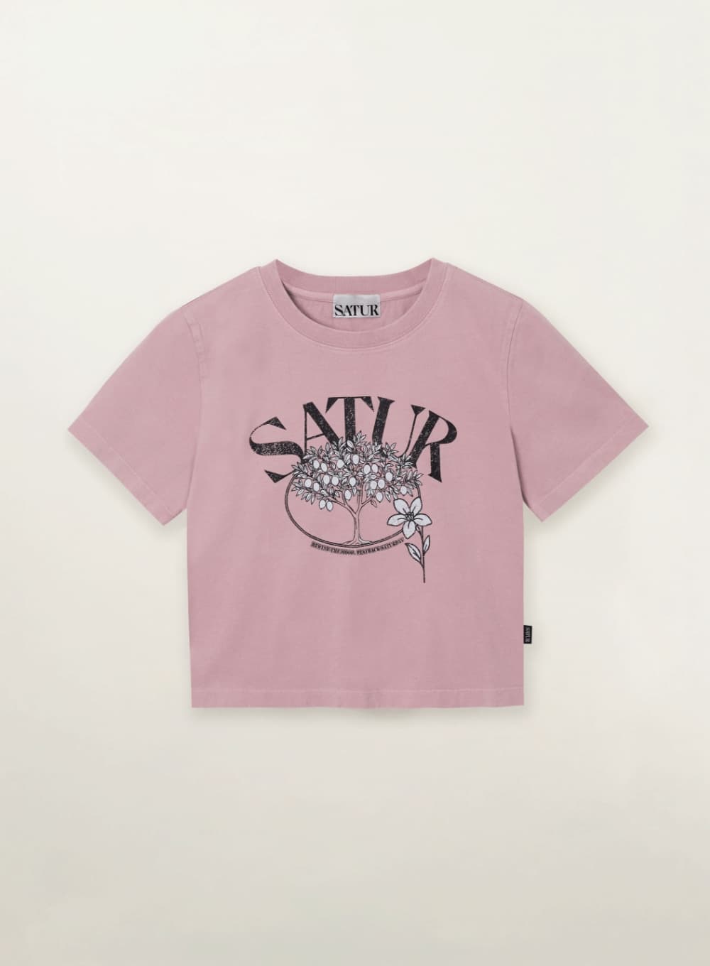 (W) Citron Tree Washed T-shirt - Pink