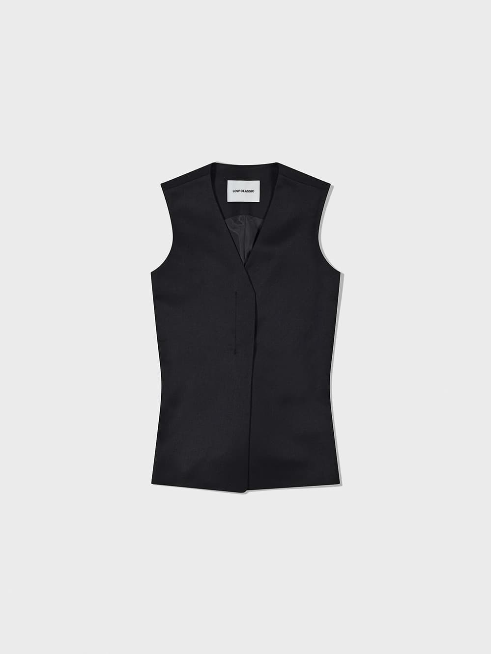 Waist Point Wool Vest_Black