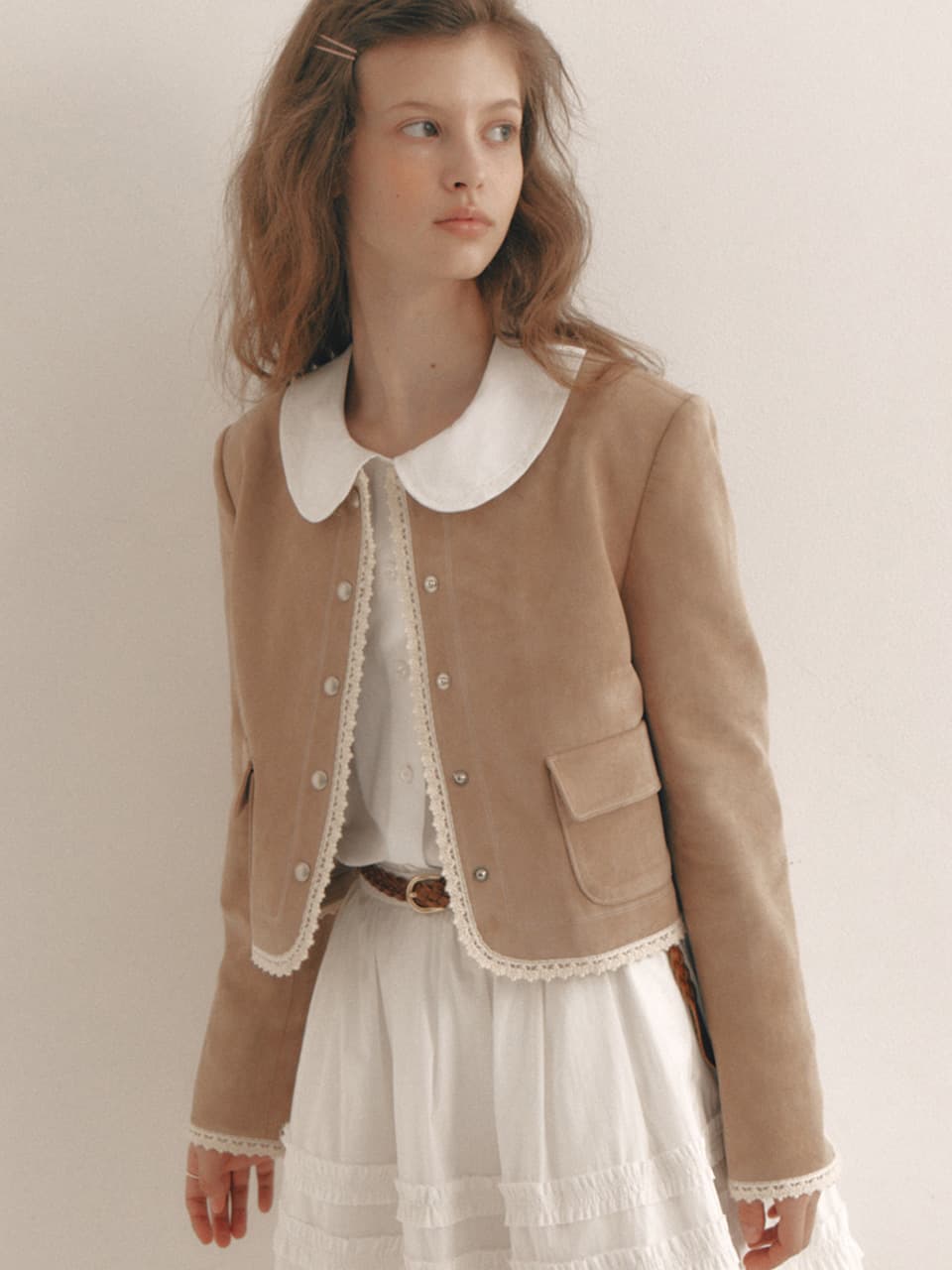 Trimming Suede Jacket