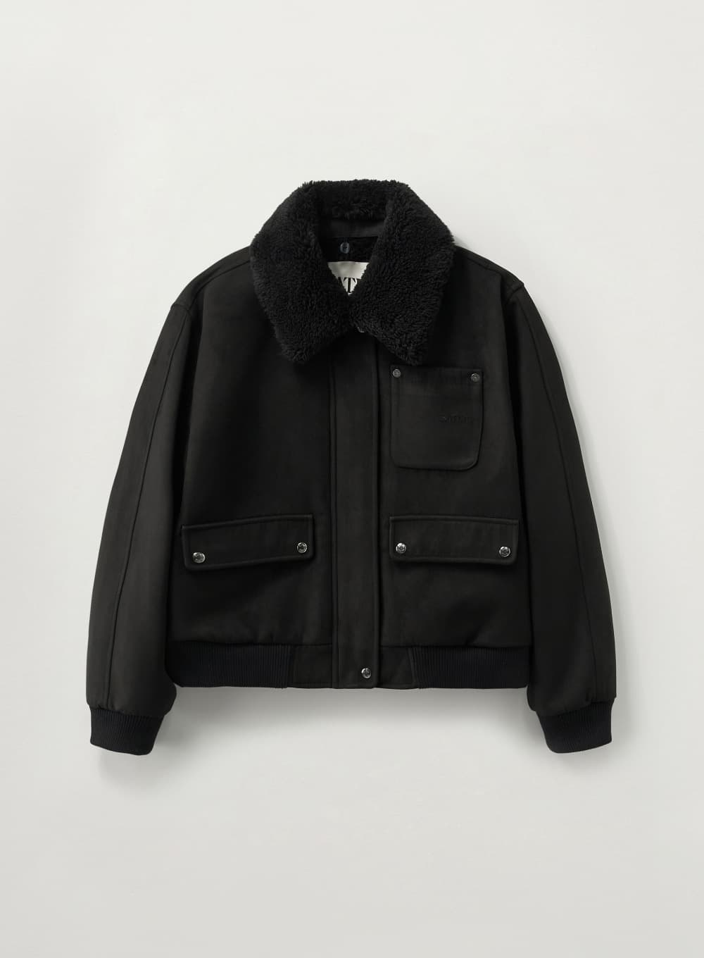 (W) Synthetic Suede Blouson Jumper - Black