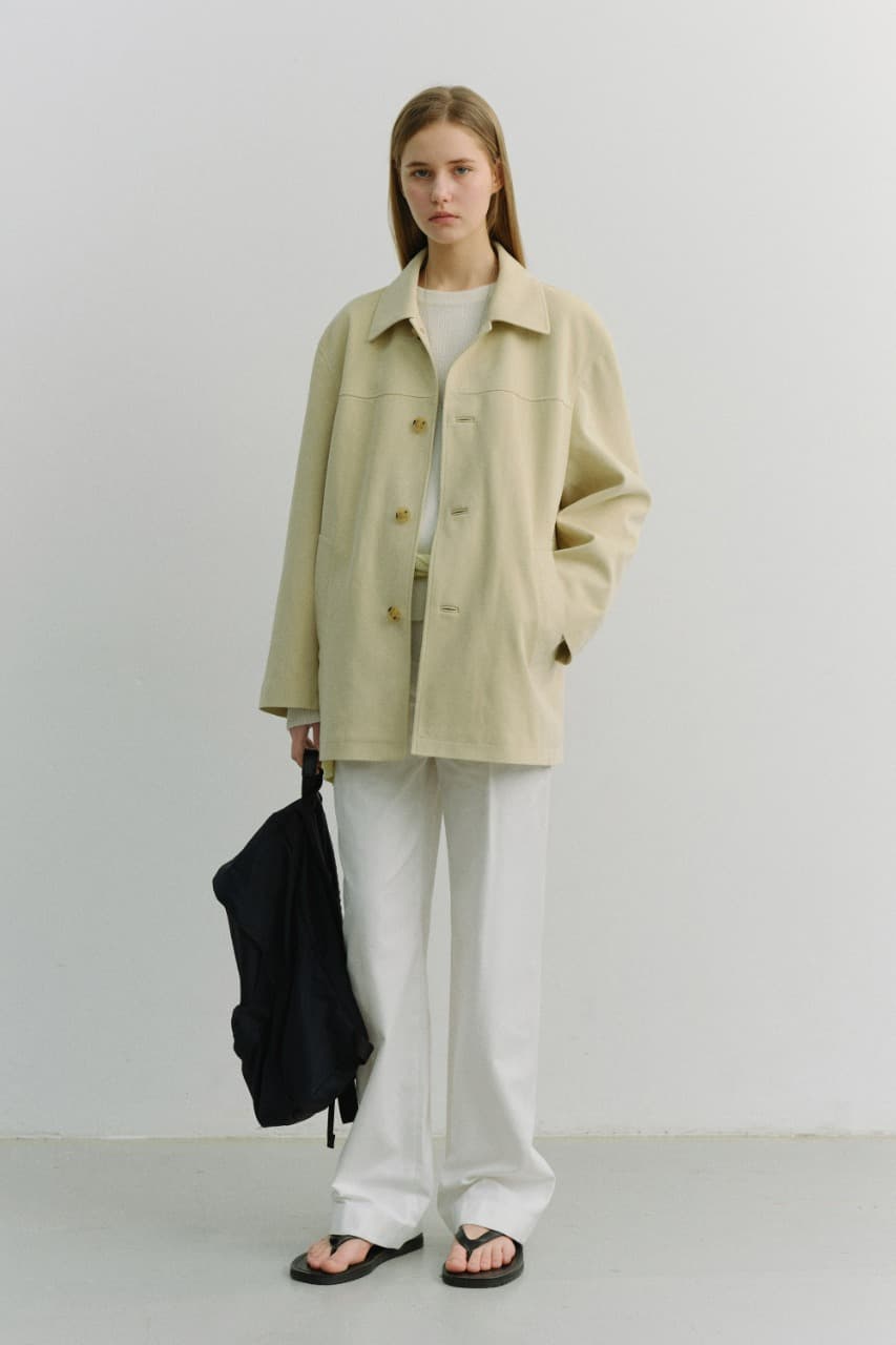 PLEATED CHINO SLACKS IVORY_UDPA6A203IV