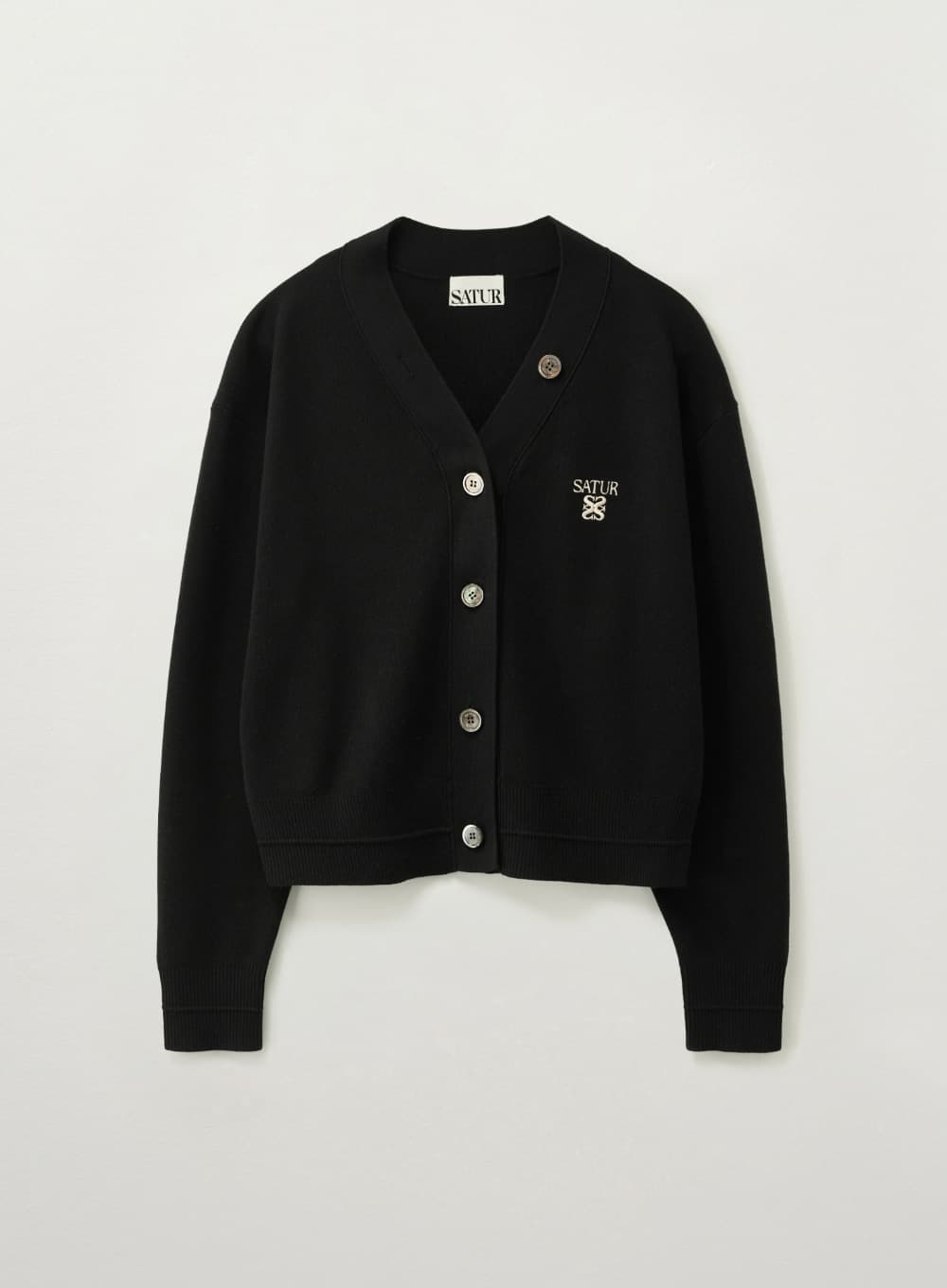 (W) Essential Faro Crop Cardigan - Black