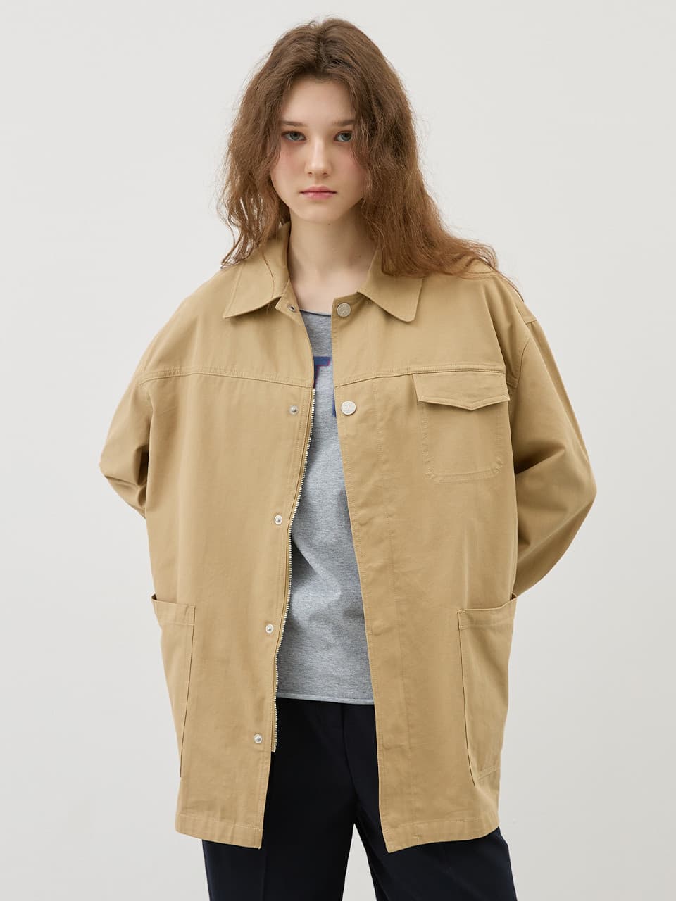 코튼 유틸리티 자켓_BEIGE
