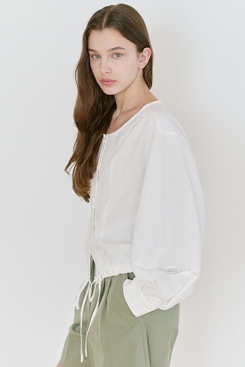 25N scoop neck blouse jacket [WH]