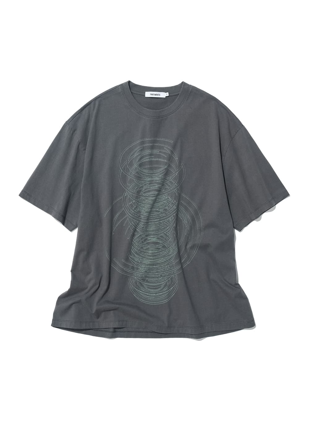 GEOMETRIC PARTS PRINTED TEE_CHARCOAL