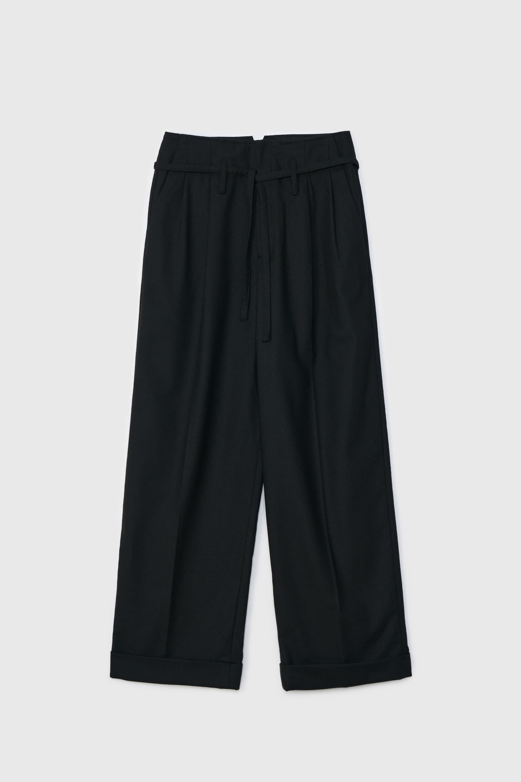 Wool String Trousers (Black)