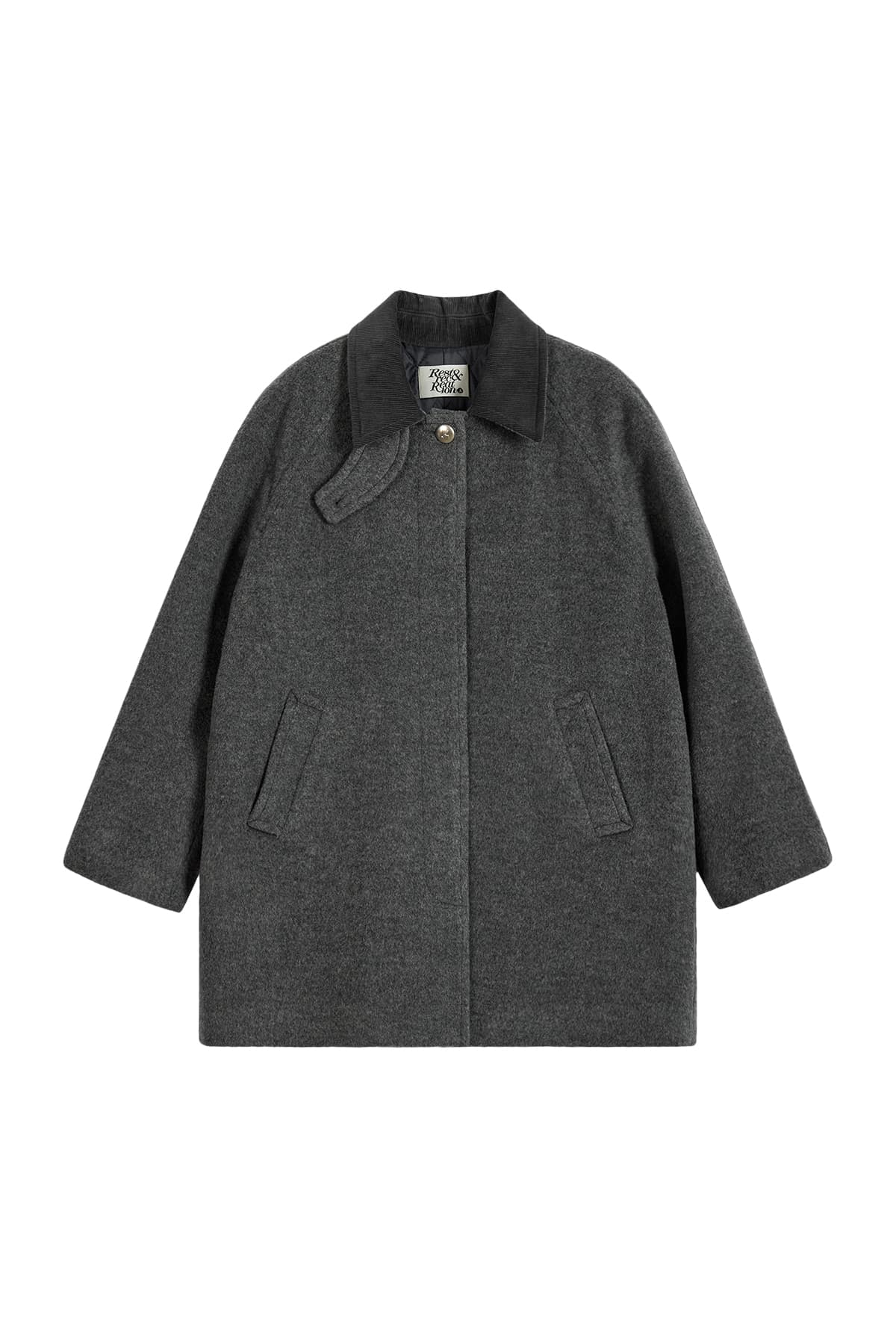 WOOL BALMACAAN COAT - GREY