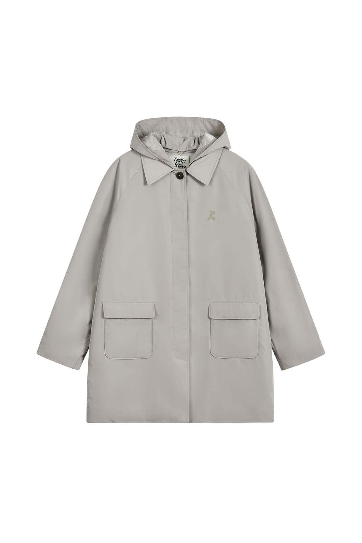 QUILTED HOOD COAT - BEIGE