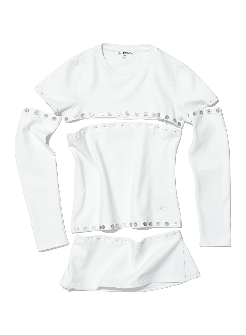 BUTTON-UP TRANSFORM LONG SLEEVE TEE_WHITE