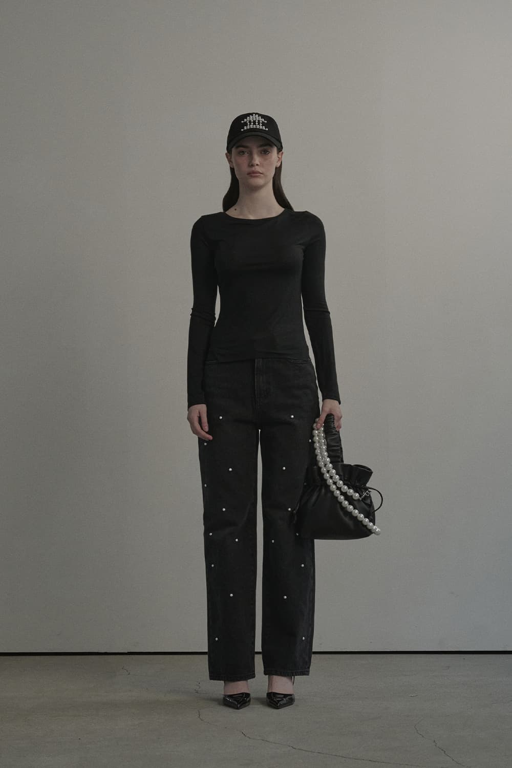 Moonlit Pearl Carter Straight Denim Jean - Dark Grey