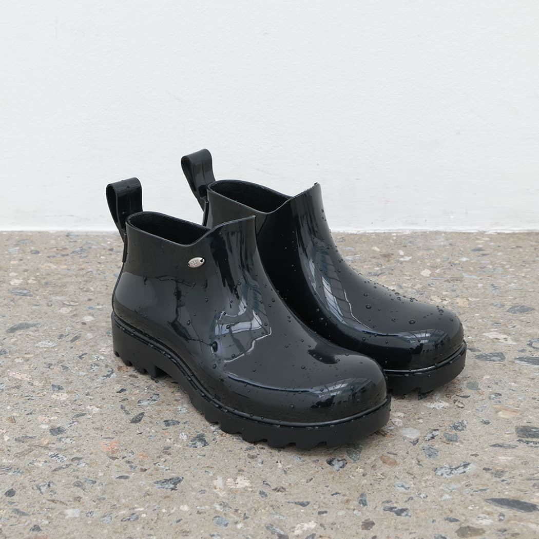 (SH-3463)GLOSSY SHORT RAIN BOOTS