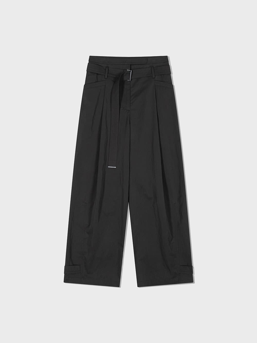 Double Belt Point Pants_Charcoal