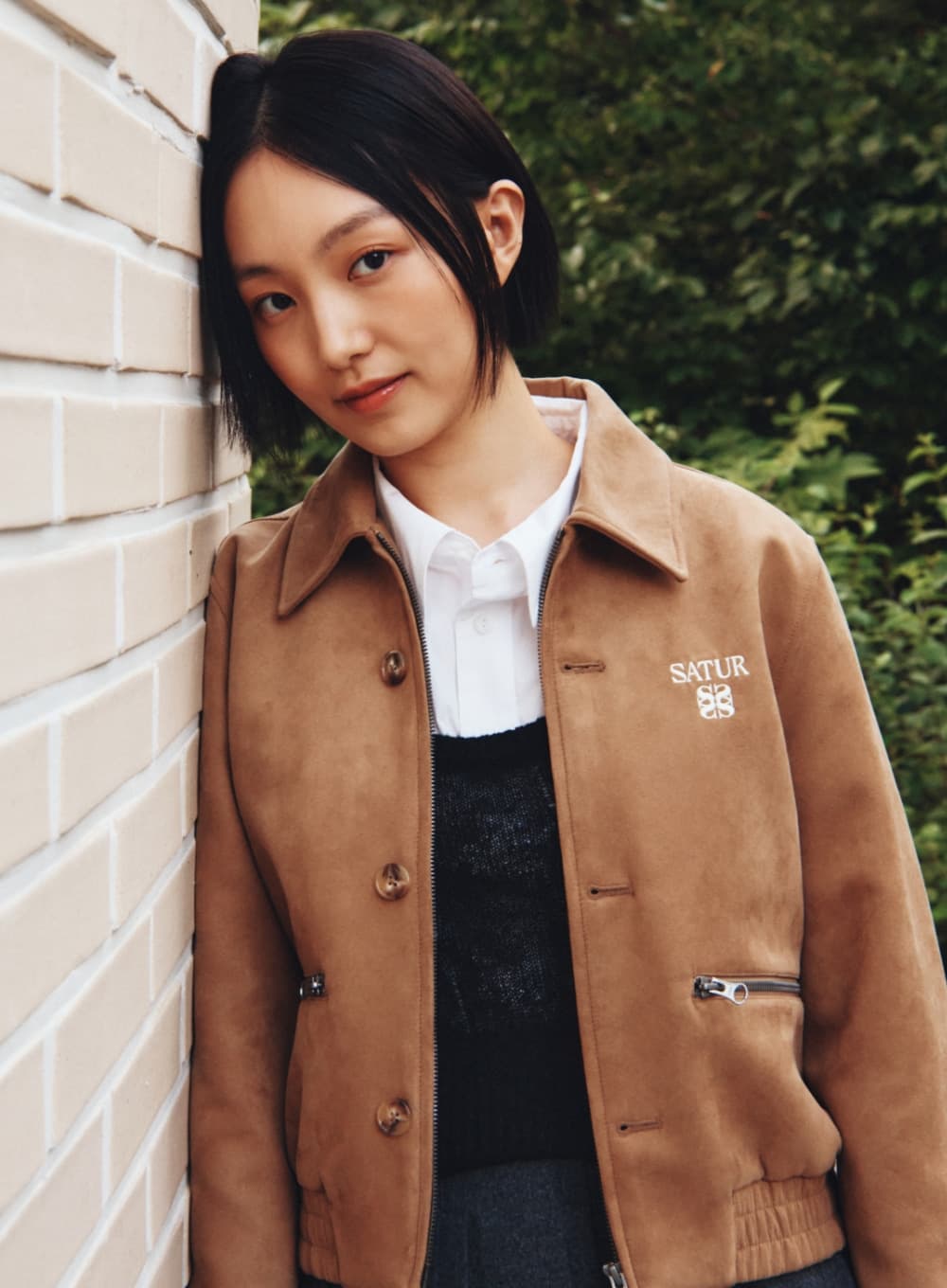 (W) Teo Faux Suede Short Jacket - Beige