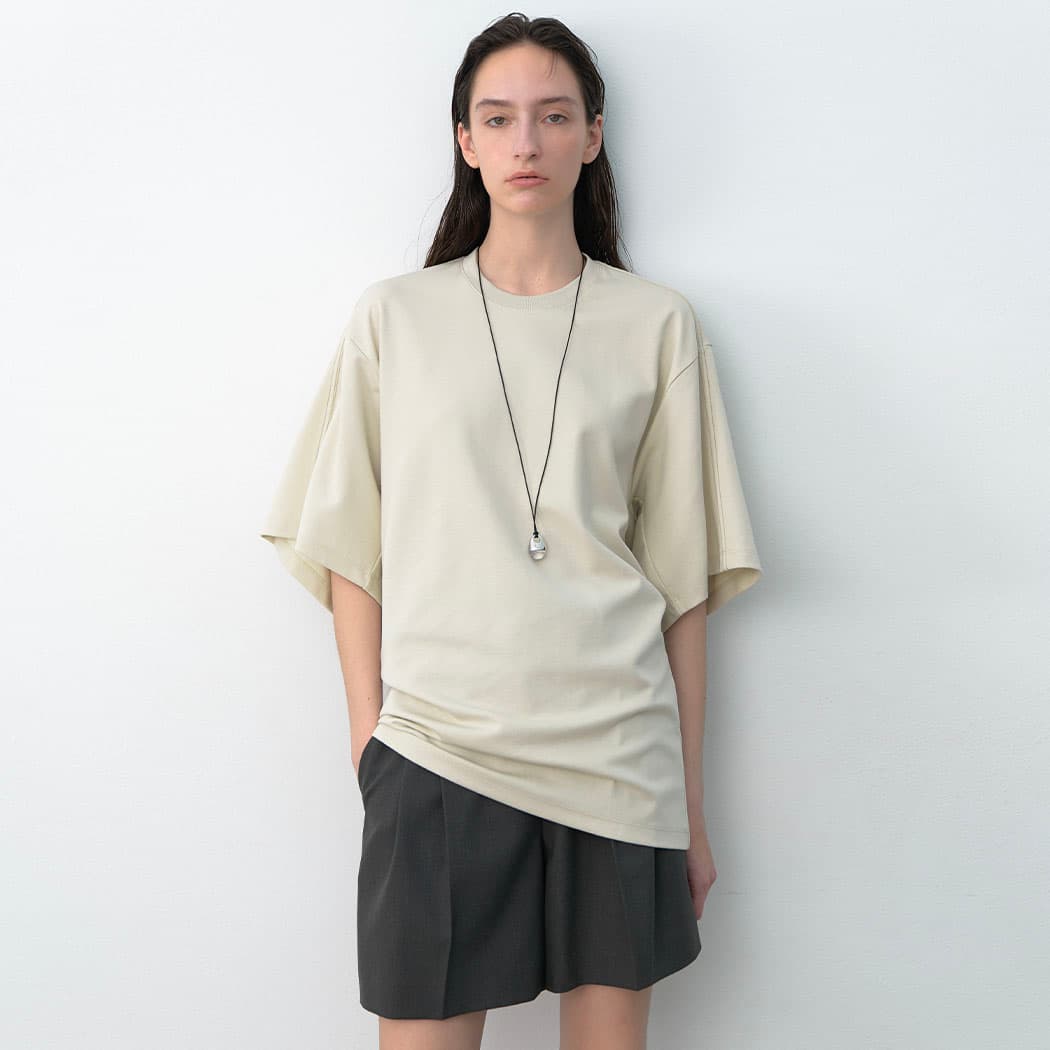 (T-7050)STITCH OVERFIT JERSEY TOP