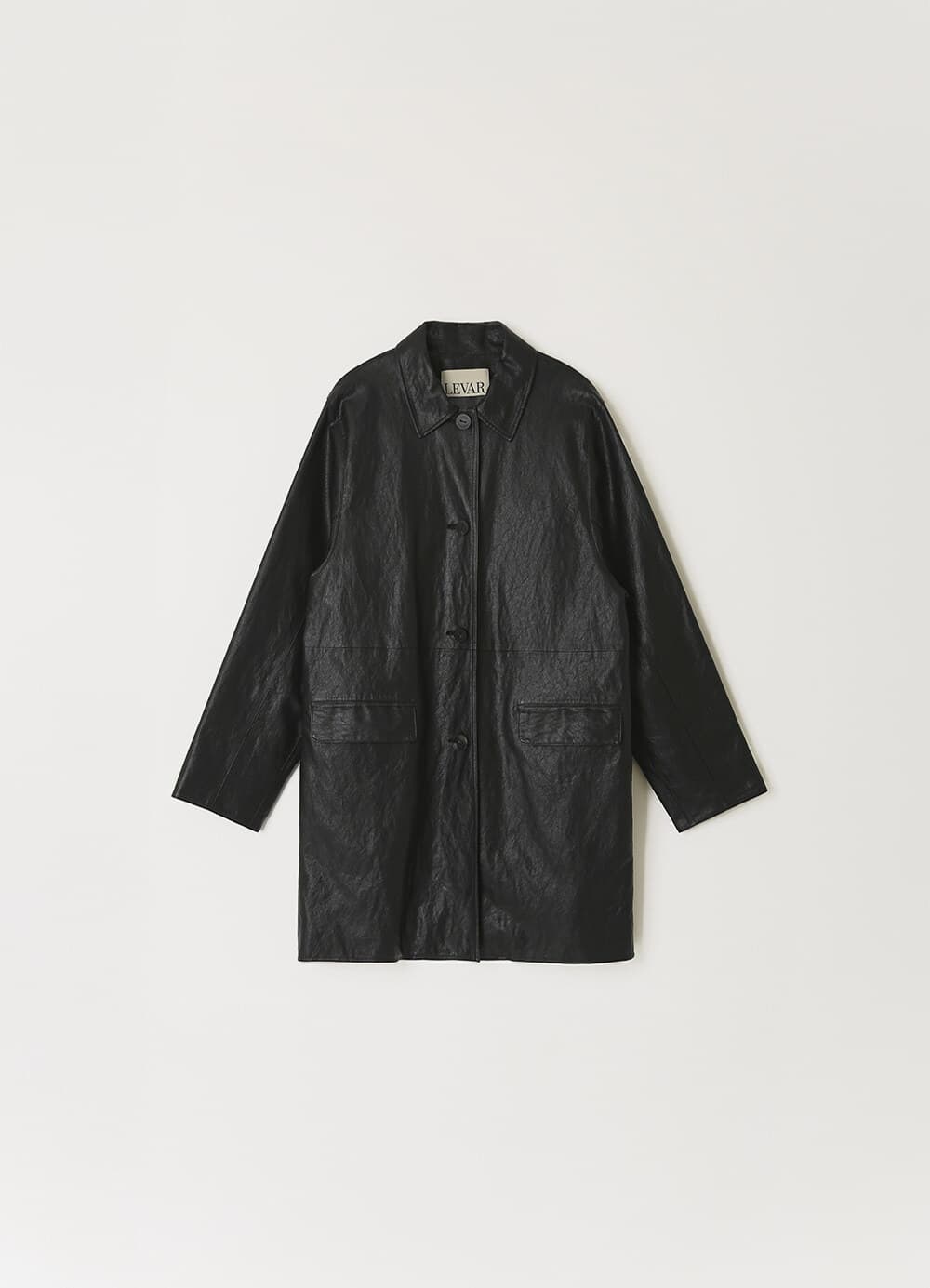 Faux Leather Half Jacket - Black
