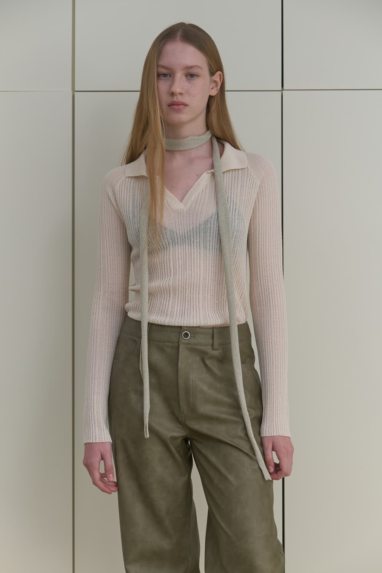SHEER PIQUE KNIT_LIGHT BEIGE
