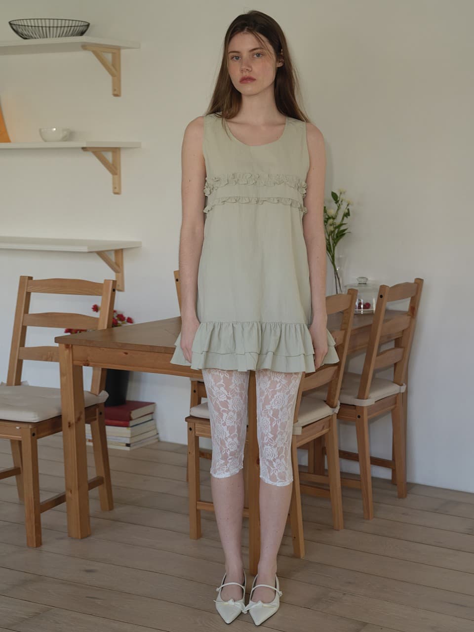MIXED FRILL MINI ONE PIECE (MINT)