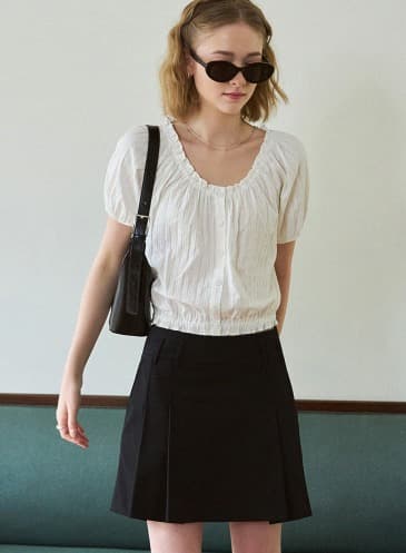 코티지 레이스 크롭 블라우스 [WHITE]