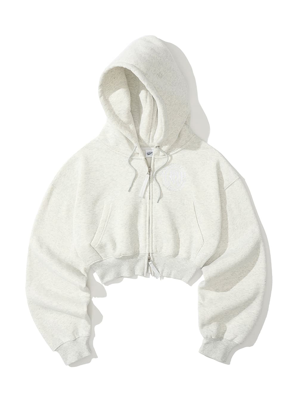CLASSIC LOGO CROP HOODIE_MELANGE